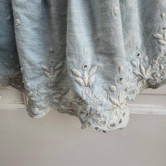 Cynthia Rowley 3T Girls Light Blue Denim Overalls Dress Jumper with Lace Trim - Picture 5 of 8